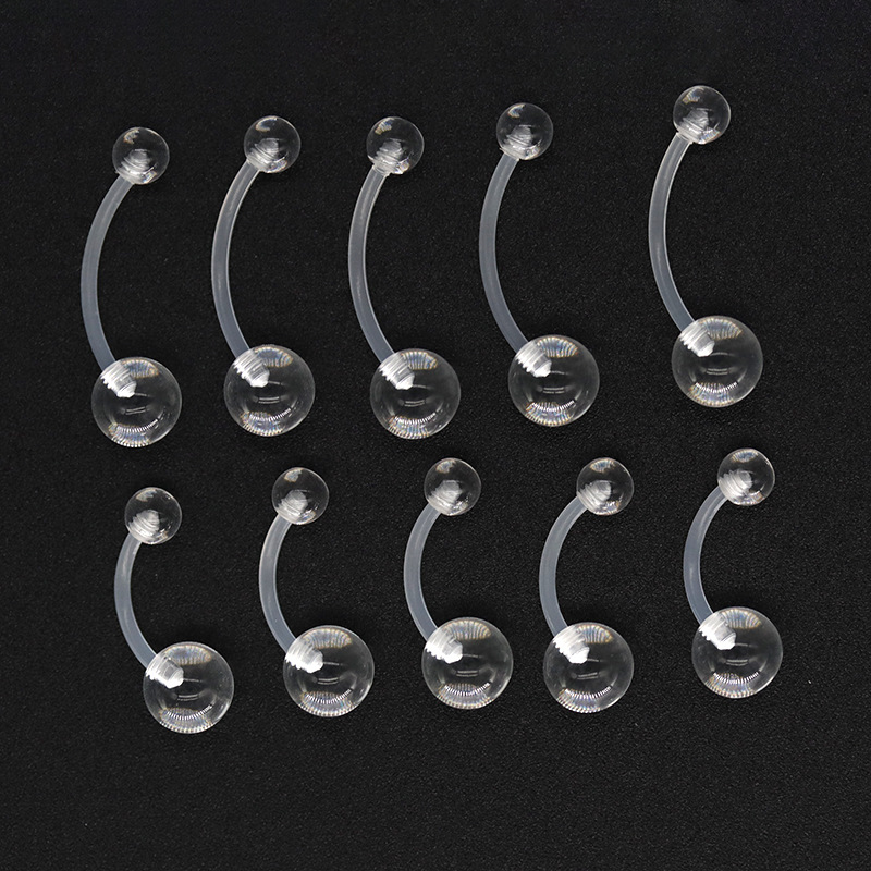 Прозрачное акриловое невидимое кольцо для пупка с мягким стержнем, пирсинг-ювелирные изделия, оптовая продажа