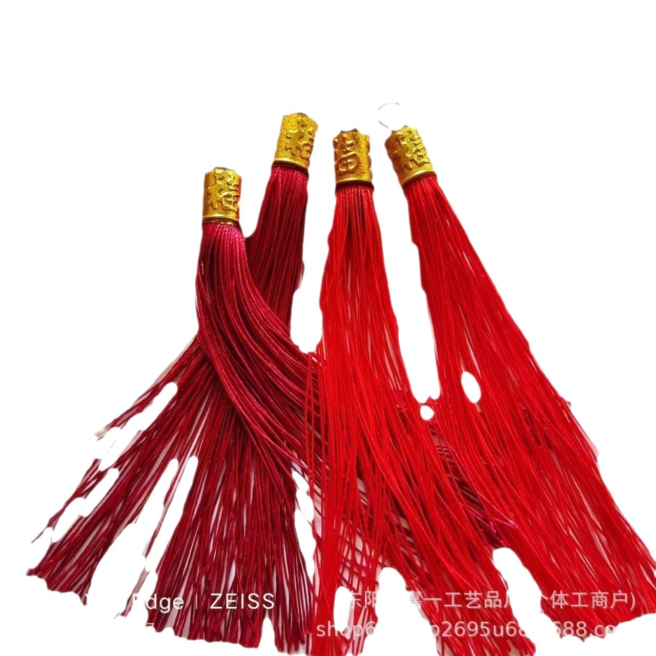 Factory Direct Sales Gold-plated Tube Tassel Festive New Year Pendant Single Tube Double Tube Tassel Tassel Accessories Gold Hat 14cm