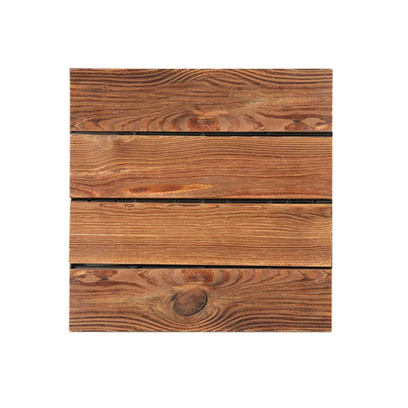 Solid Wood Floor Balcony Outdoor Renovation Paving Splicing Floor Indoor and Outdoor Non-Slip Garden Carbonized Anti-Corrosion Wood Floor