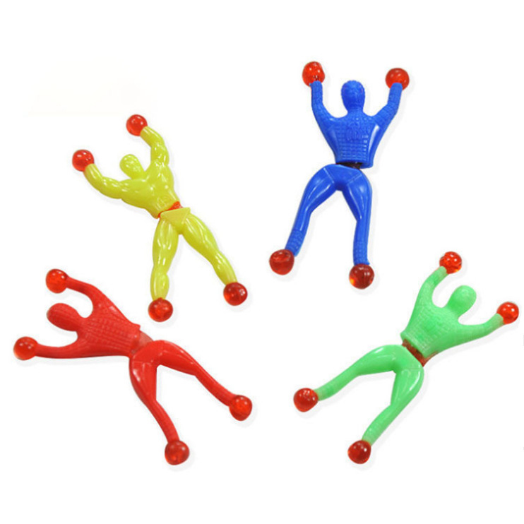 Climbing the Wall Spider-Man Toy Superman Decompression Artifact Sticky Palm Children's Creative Tricky Small Gift Boy Gift
