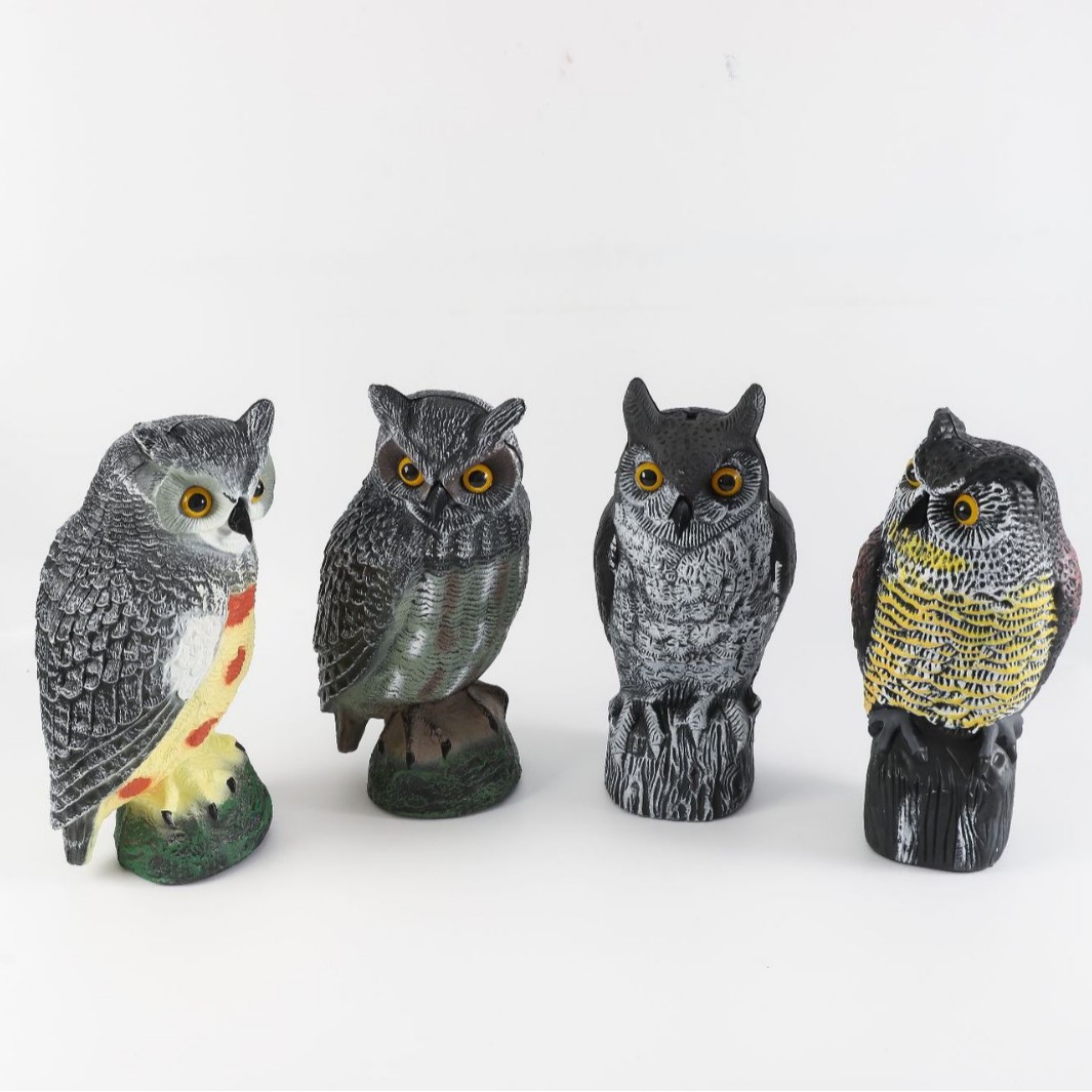 Simulated Owl Shaking Head Ornaments to Scare Birds and Repel Mice, Garden Decorations That Can Shake Their Heads, Animal Fake Bird Bait Crafts