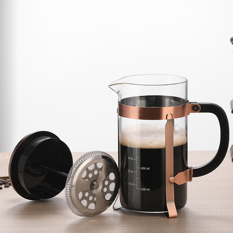 Wholesale French Press Pot, High Borosilicate Glass Pot, Household Tea Brewing Pot, Filter Press Tea Maker, Hand-Brewed Coffee Pot