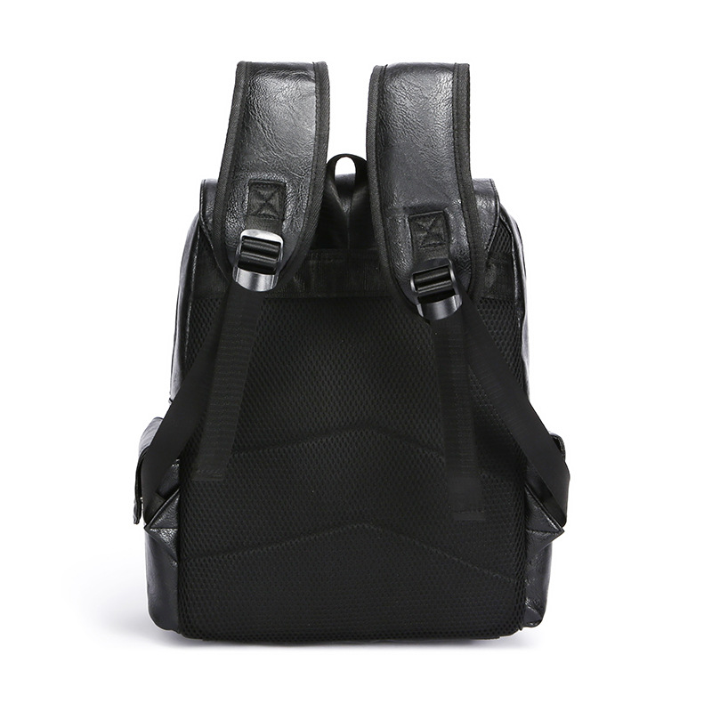 Cross-Border Large-Capacity Soft Pu Leather Backpack, Casual Business Computer Bag, Student Bag, Travel Backpack