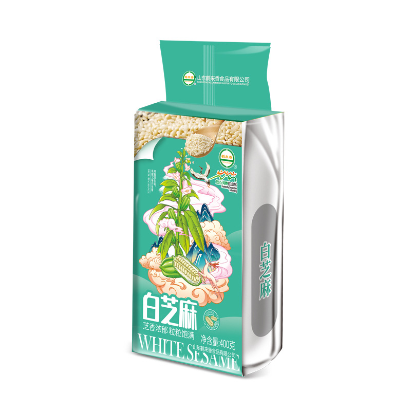 White Sesame 400g Vacuum Packed Grinding Oil Grinding Sauce Raw Material No Impurity Factory Direct Supply Wholesale OEM Helaxiang
