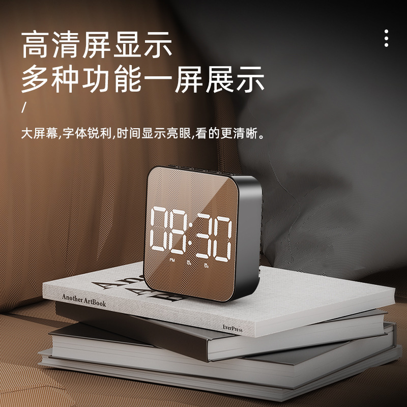 Cross-Border Simple Led Electronic Alarm Clock, Dual-Use for Students, Plug-In and Battery-Operated Small Alarm Clock, Digital Clock, Voice-Controlled Temperature Clock