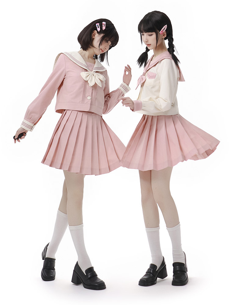 Original Jk Uniform Authentic Set, Long Skirt, Three-Piece Basic Student Outfit, Full Set of School Sailor Uniform, Autumn Japanese Style