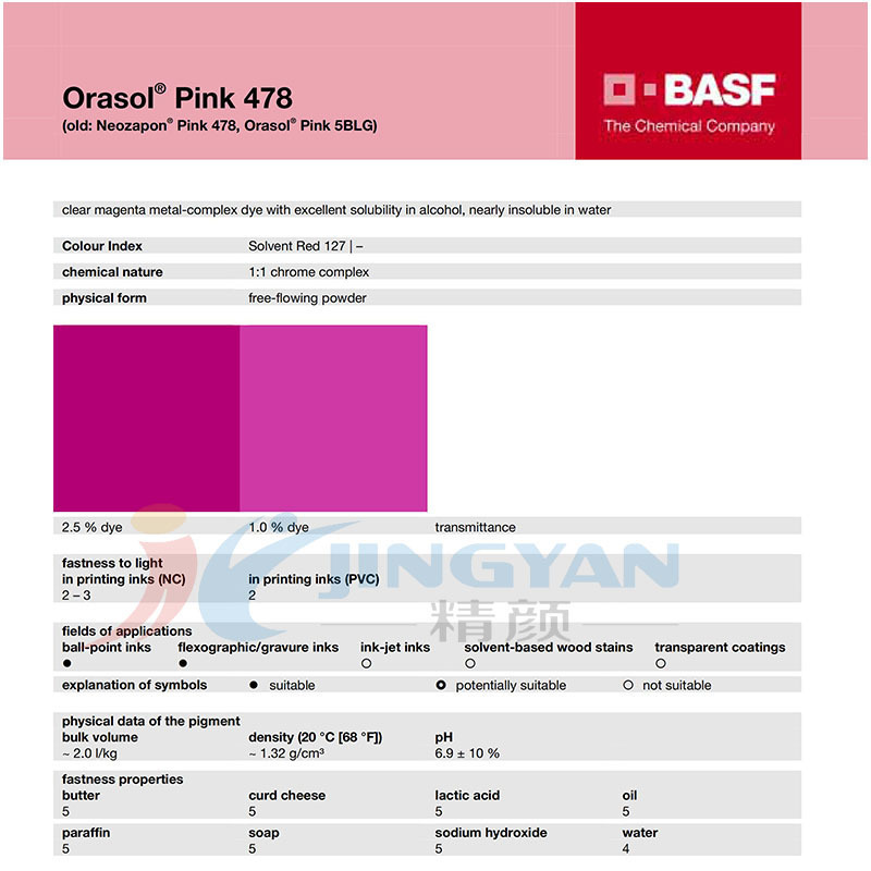 Basf Orasol 478 Magenta Dye Dic Metal Complex Dye Solvent Red 127 Magenta Powder