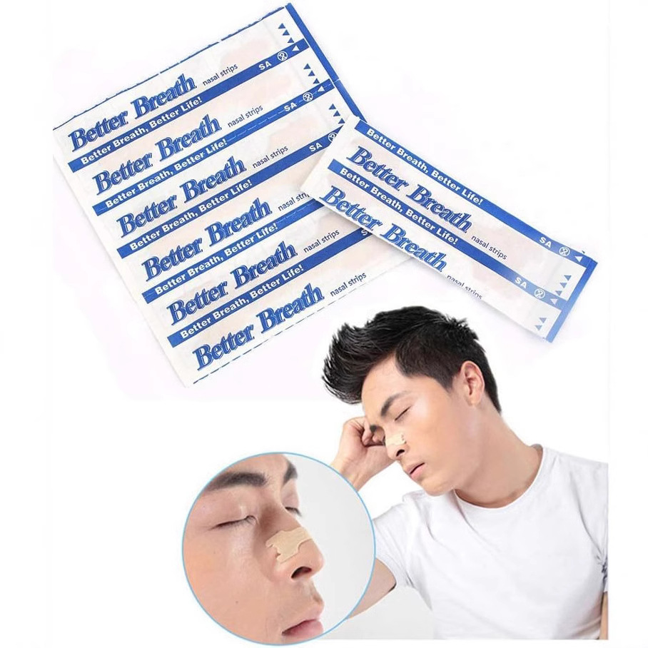 Customized strong viscous anti-snoring ventilation nose patch breathing nose strip to relieve nasal congestion comfortable sleep snoring nose patch snoring nose strip