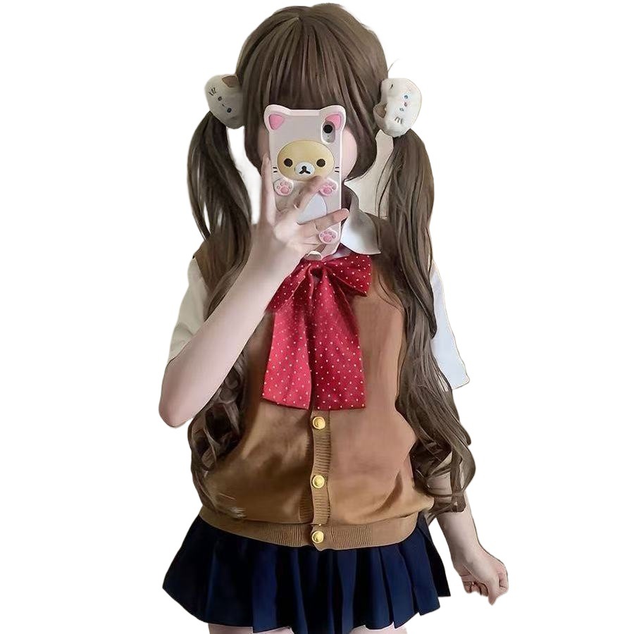 Japanese-Style College Tops Jk Uniform Set Student Kyushu Vest School Uniform Vest Shirt Pleated Skirt Complete Set for Women