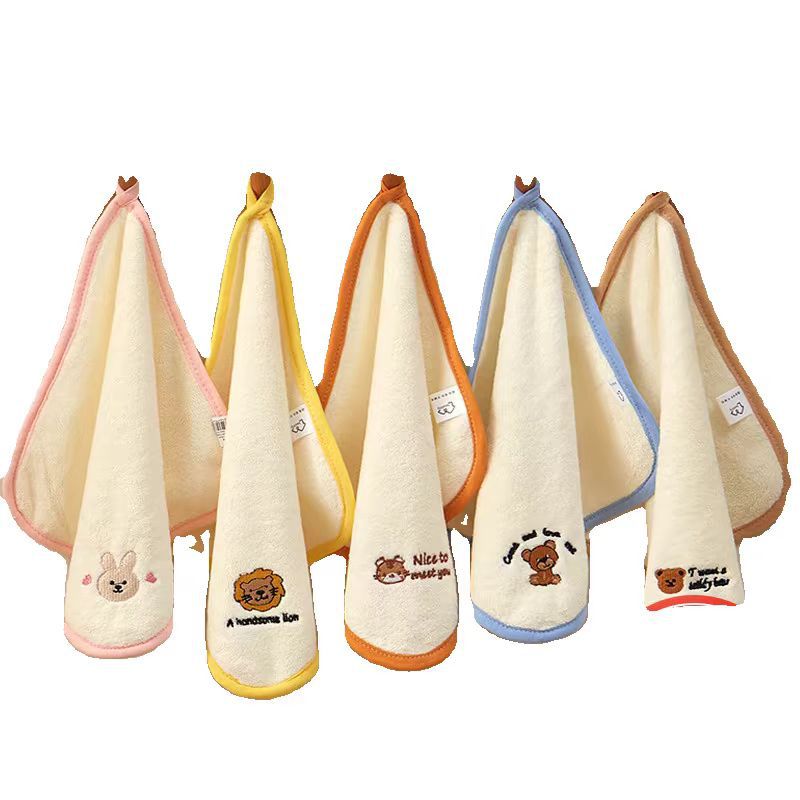 Baby Towel Soft Skin-Friendly Saliva Towel Kidsren's Towel Coral Velvet Absorbent Baby Square Towel Baby Towel