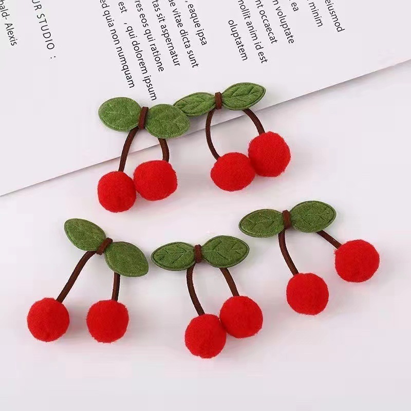 New non-woven Cherry hair accessories diy jewelry accessories material handmade hairpin hair rope jewelry material