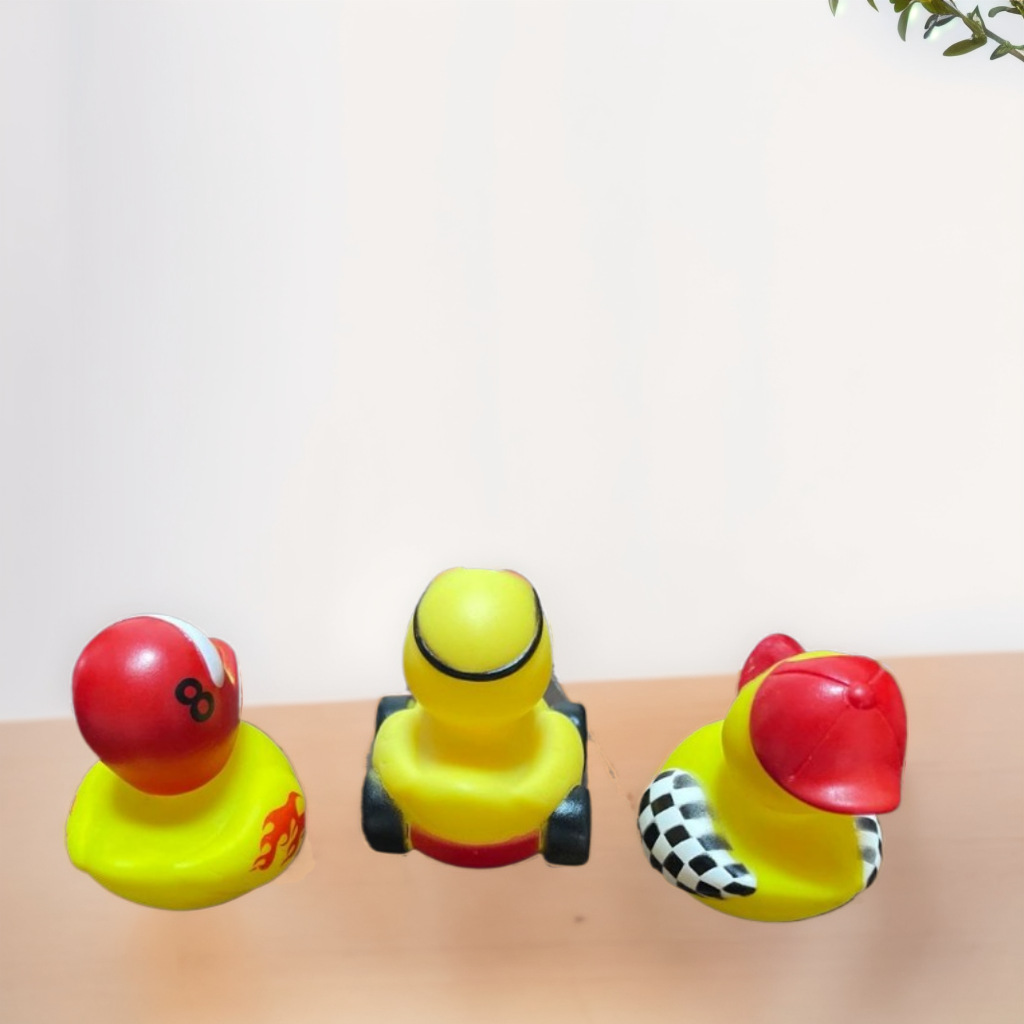 Racer Duck Cross-Border Vinyl Little Yellow Duck Children's Squeeze and Call Creative Shape Playing Duck Beach Floating Toy