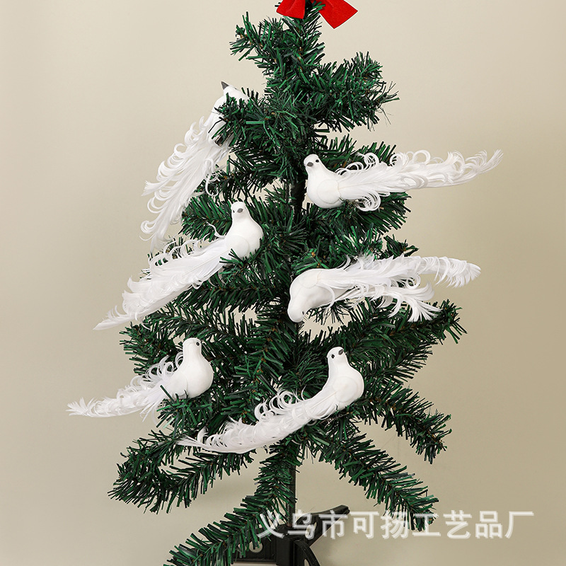 Simulated Feather Bird Gardening Decoration Photography Props Pigeon White Pigeon Christmas Crafts Fake Bird Ornaments