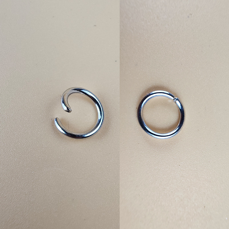 Open ring metal plating white K iron open single ring closed ring diy jewelry key lobster buckle connection ring C ring