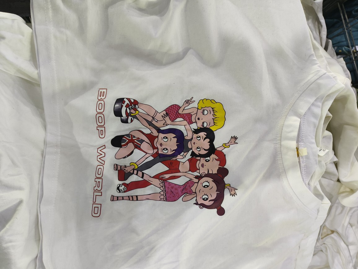Second-Hand Clothes, Old Cotton White T-Shirts with Patterns, Exported to Africa, Southeast Asia, Vietnam and Thailand, Live Broadcast Supply Selection