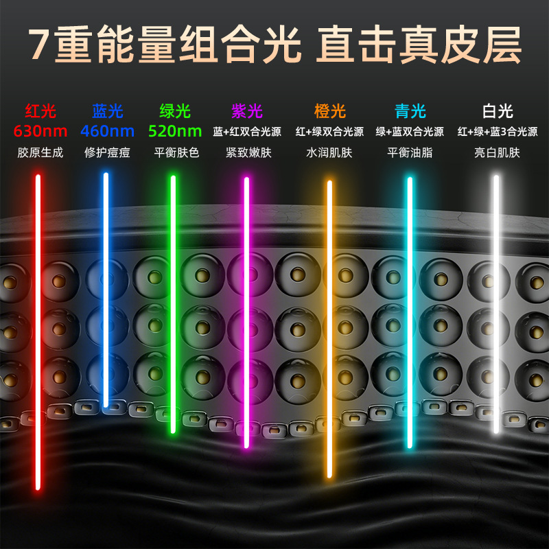 Silicone Mask Photon Rejuvenation Mask Instrument Infrared Led Beauty Mask Face Red and Blue Light Large Row Light Spectrometer