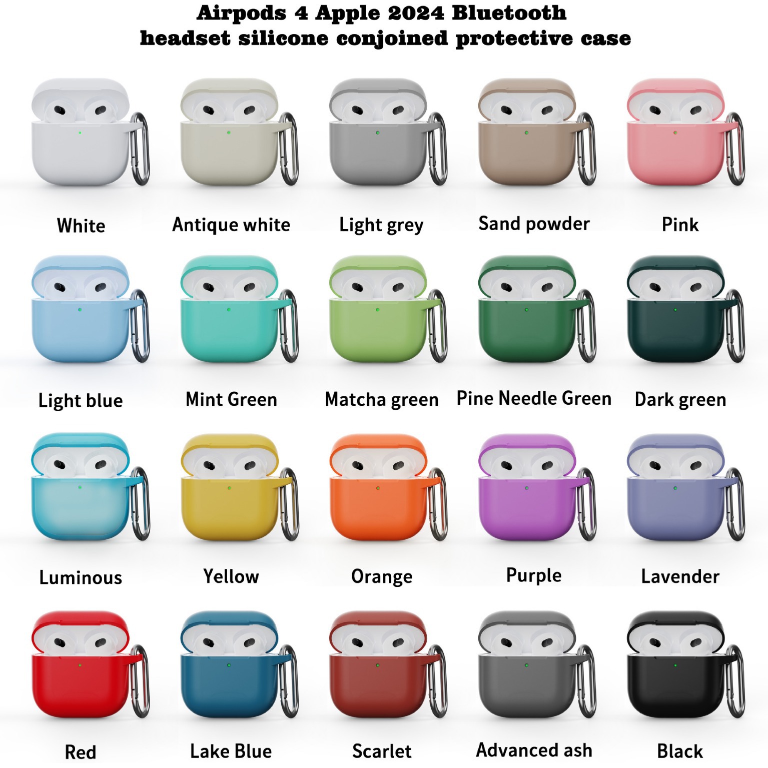 Suitable for AirPods 4 Apple 2024 New Bluetooth Headphone Shell Conjoined Thickeneded 2.0 Silicone Headphone Protective Cover