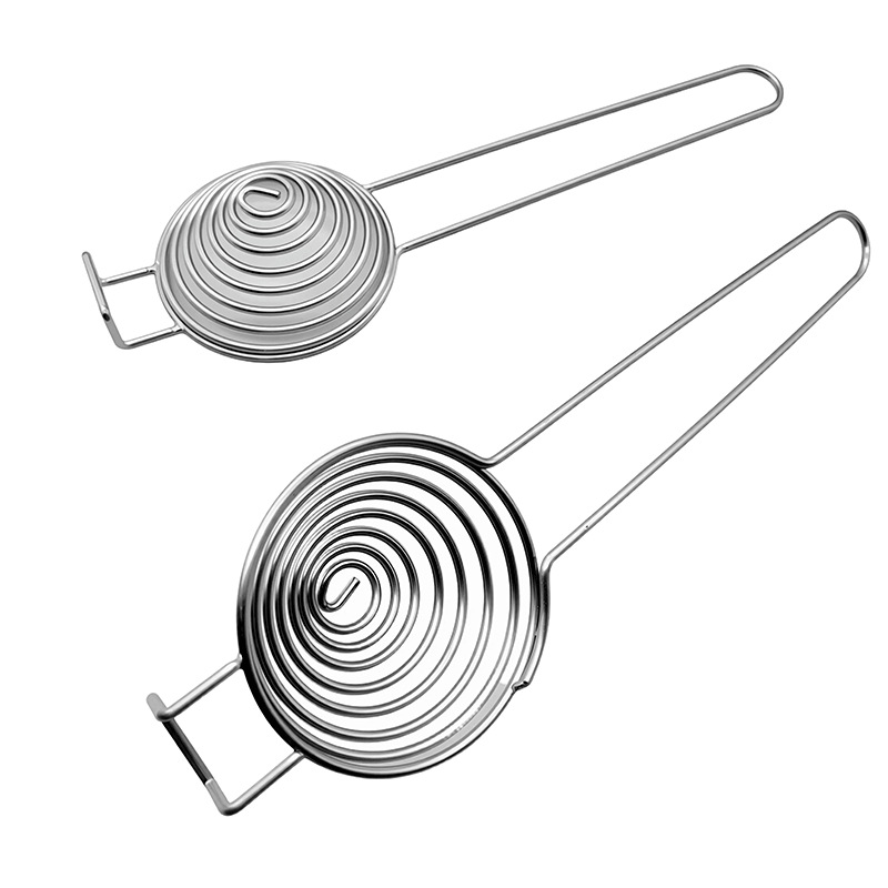 Stainless Steel Egg White Separator Egg Filter Coil Filter Mesh Long Handle Creative Household Egg Yolk Separator Tool