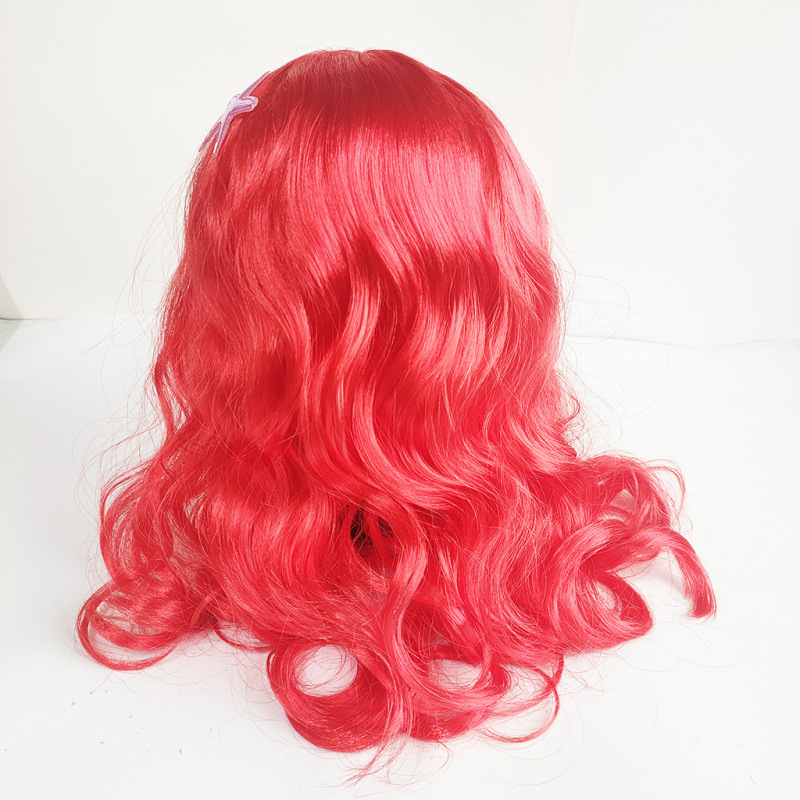 Cosplay Anime Wig Little Mermaid Wig Ariel Princess Wig Red Long Curly Hair Starfish Wig