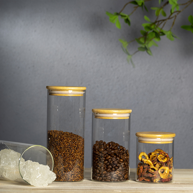 Household Grain Storage Jar Round Glass Storage Jar Tea Jar High Borosilicate Sealed Jar