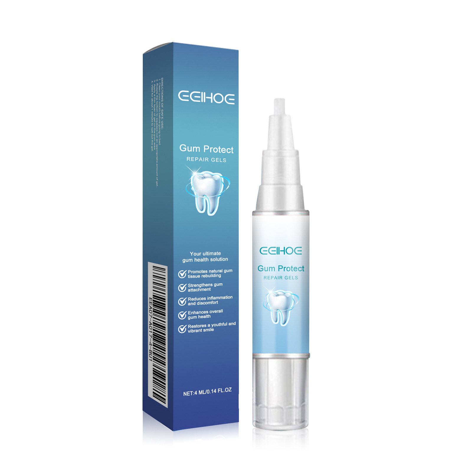 Eelhoe Teeth Care Gel Gentle Care, Cleans Stains, Cares for Natural Shine, Freshens and Cares for Teeth