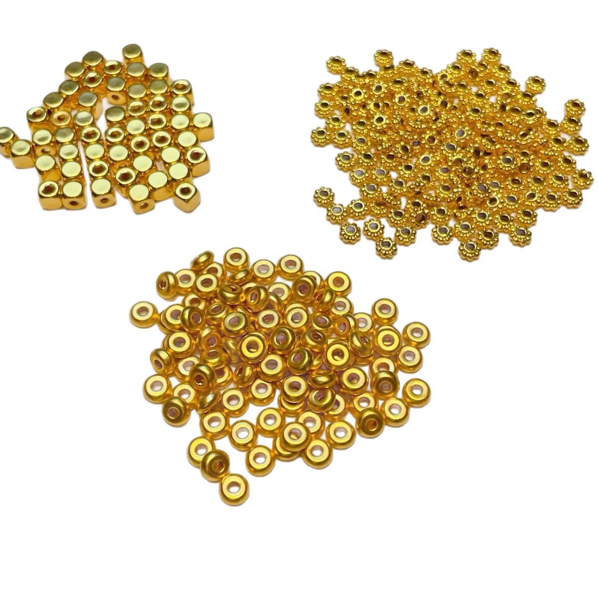 Pure Gold 999 Sugar Cube Beads Gold Beads Spacer Wheel Beads 3D Gold Loose Beads Pure Gold Spacer DIY Accessories Positioning Beads