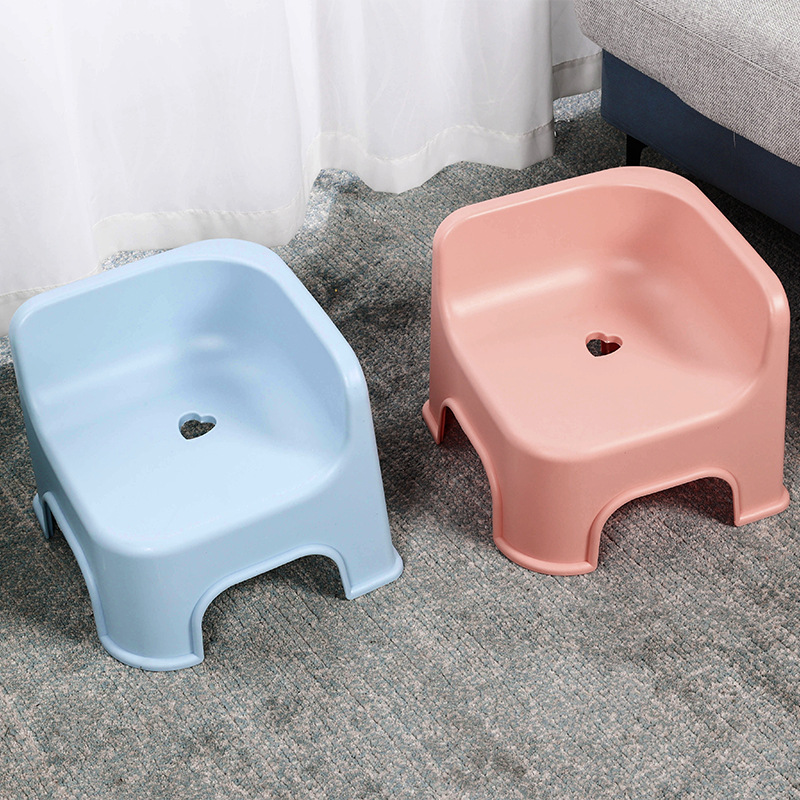 New Style Children's Plastic Stool with Backrest for Home Bathroom, Bathing, Learning, Non-Slip Baby Children's Low Stool
