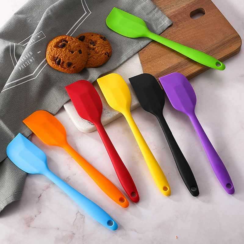 in stock thickened large small size silicone scraper all-in-one food grade silicone spatula cream cake mixing knife