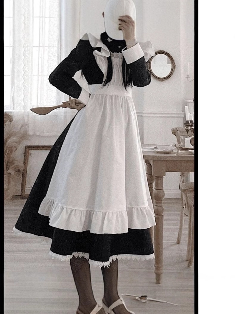 Maid Outfit Plus Size Long Style Men's Wear Women's Clothing Lolita Anime Cos Maid Uniform Cosplay Women's Clothing European Version