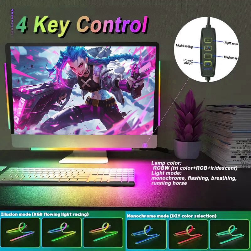 Cross-Border Rgb Atmosphere Light with Bedroom Room Display Tv Special Music Pickup Light Computer Desk Night Light