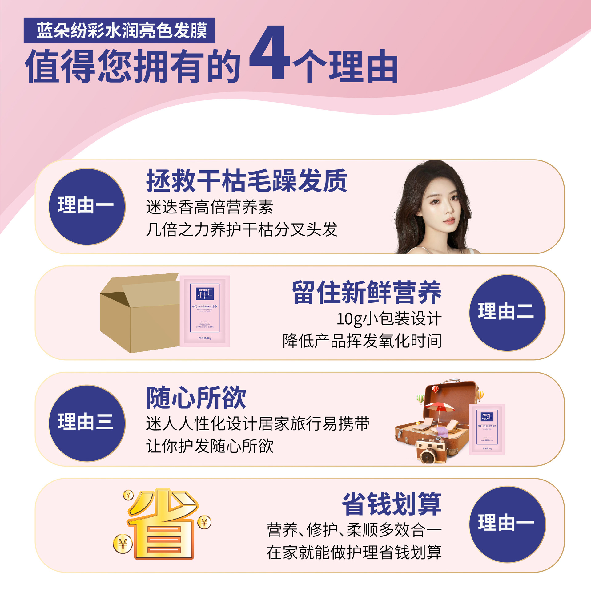 Blue Duo Colorful 10ML Bag Repair Hair Membrane Protein Repair Dead Hair Reduction Slippery Can't Grasp Hair Membrane Wholesale