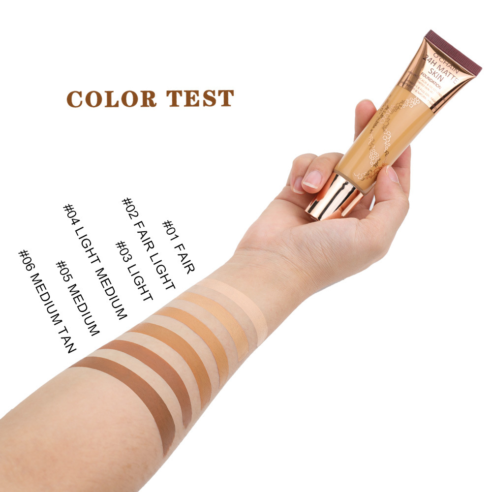 Ochain Cross-Border Liquid Foundation Conceals Blemishes, Long-Lasting, Non-Removable, Non-Sticky, Non-Removable, Oil-Control Matte Liquid Foundation for Oily Skin