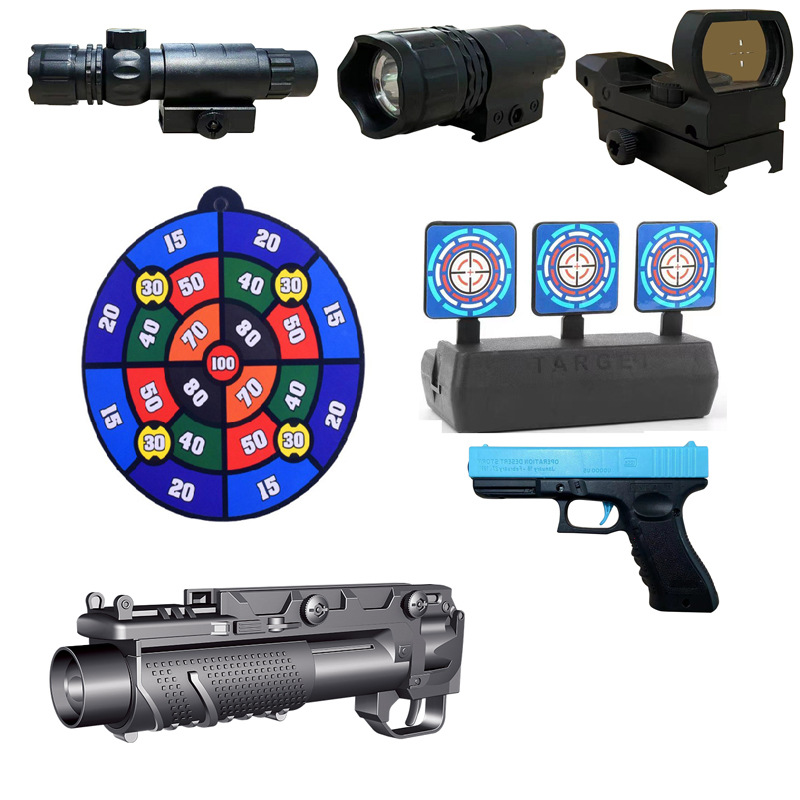 Целевая бумага для гаубицы с фонариком, глушителем, индукционным пламенем, батареей и патроном