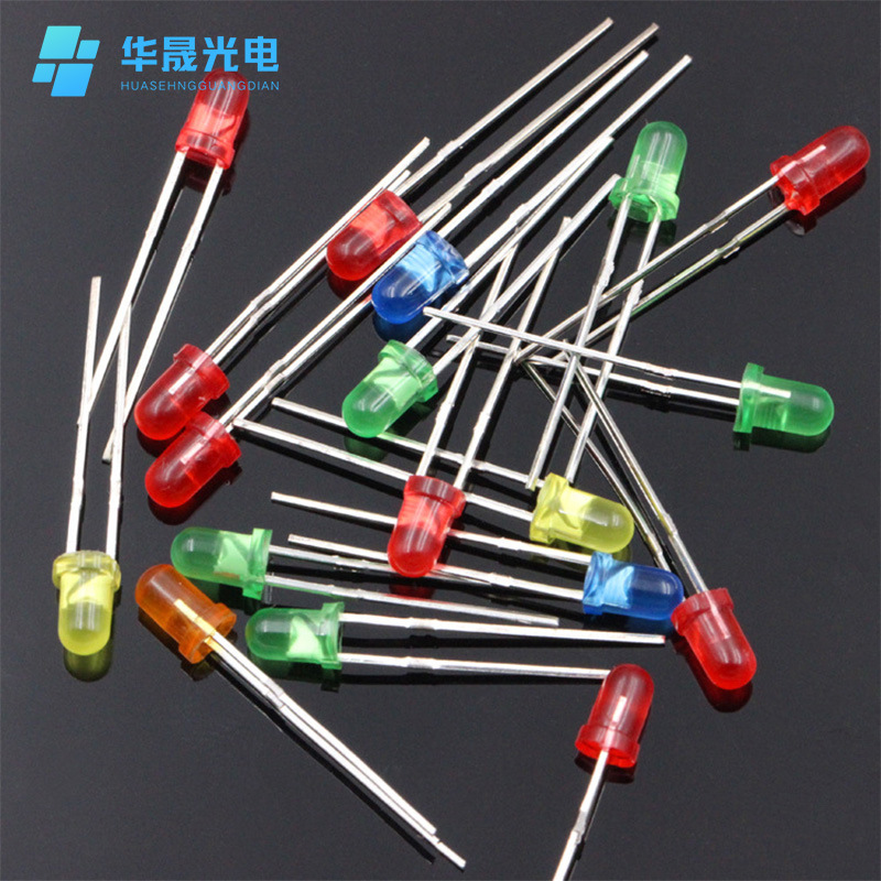 LED light emitting diode F3 3mm round head with side short foot white red blue green yellow wholesale direct LED lamp beads