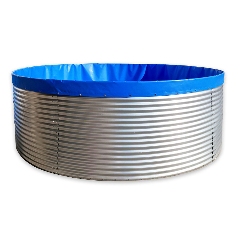 Galvanized Sheet Canvas Fish Pond Round Knife Scratch Breeding Reservoir Large High Density Fish Pond Temporary Koi Rearing Pool