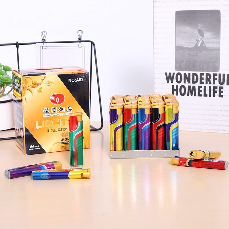 Фабрика Shaodong hengtu оптовая hengtu A02 ветрозащитная зажигалка с синим пламенем аэрированная