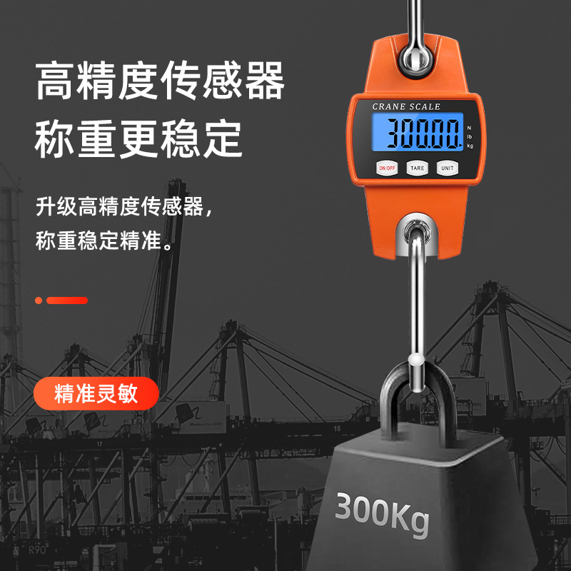 Electronic Crane Scale 300kg Hanging Scale Satchel Digital Weighing Driving Digital Scale Small Spring Hook Satchel Gram Scale