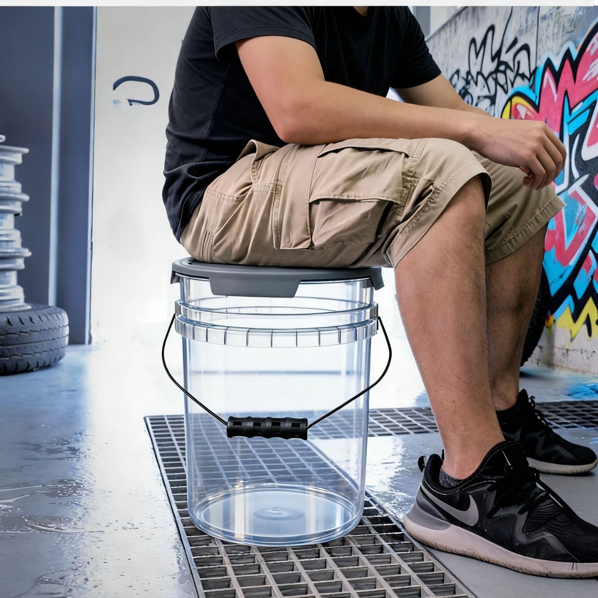 5Gal American Plastic Barrel 18L Baseball Barrel Car Wash Barrel Water Treatment Agent Barrel Brand New Hdpe