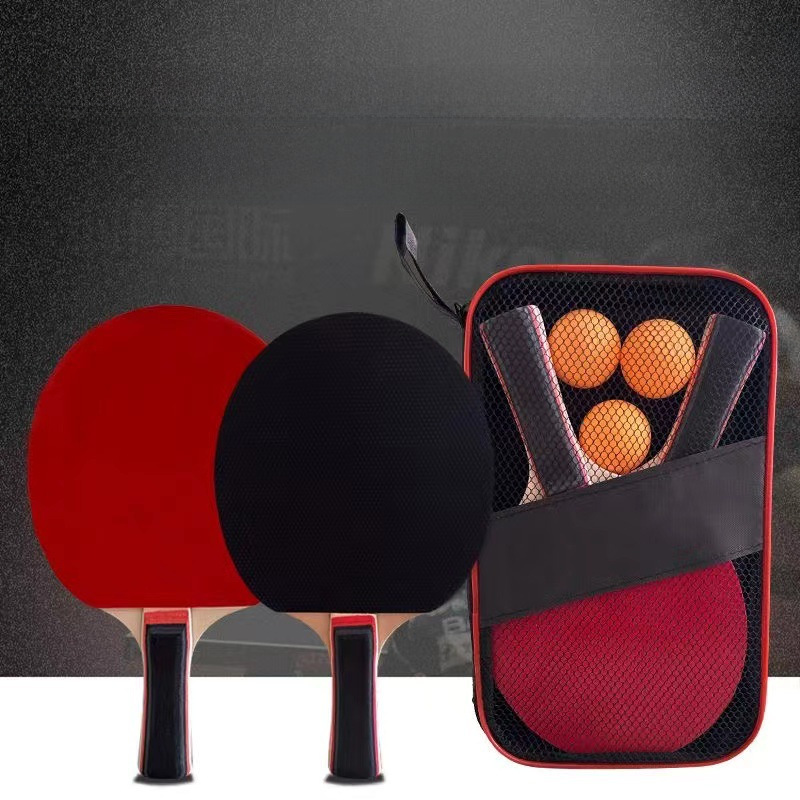 Table tennis racket suit double racket three ball long handle racket genuine goods horizontal racket high elastic positive and reverse glue competition professional grade