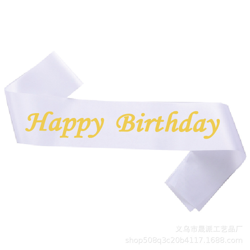 Birthday Shoulder Strap Happy Birthday Shoulder Strap Satin Birthday Ribbon Etiquette Belt Customized Logo
