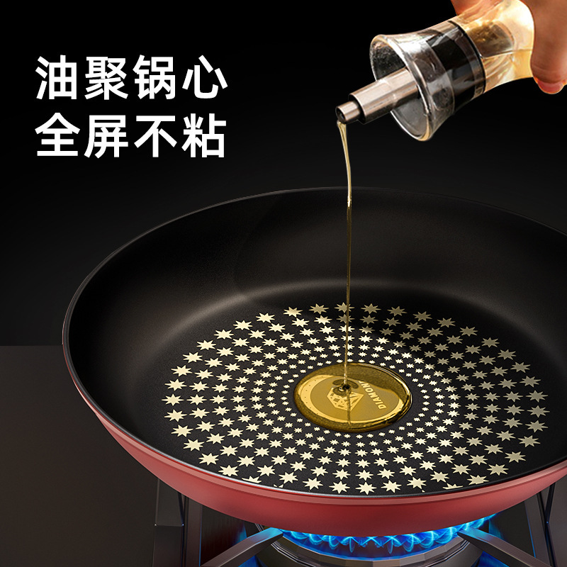 Customized Crystal Diamond Non-Stick Pan Household Flat Frying Pan Multi-Functional Wok Universal Stove Frying Pan Manufacturer Wholesale