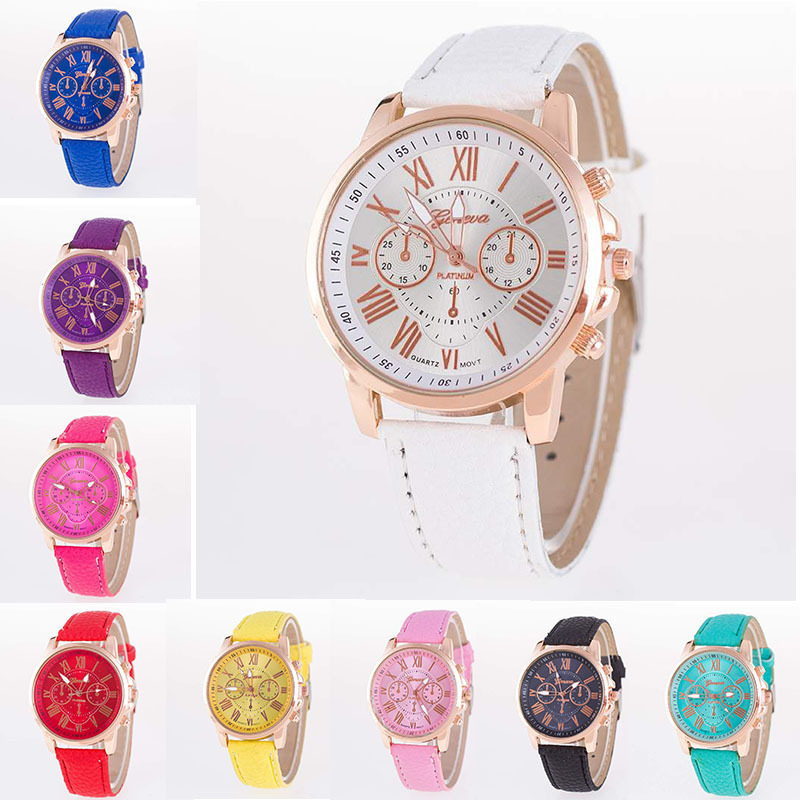 Wholesale Korean trendy Geneva plastic case double-layer ladies belt quartz student watch fashion watch in stock