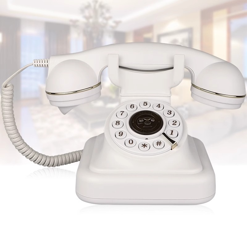 European Antique Telephone Landline Home Retro Telephone Fashion Creative Old-Fashioned Rotary Craft Button Telephone