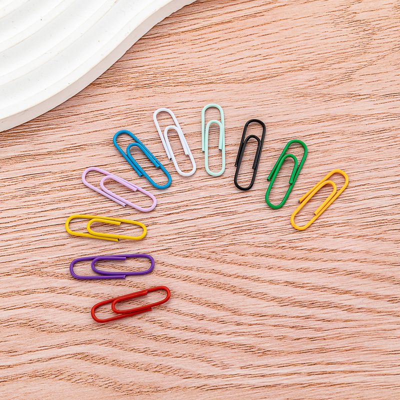 Цветные скрепки с пластиковым покрытием оптом, большие и маленькие, канцелярские принадлежности, металлические скрепки 28мм