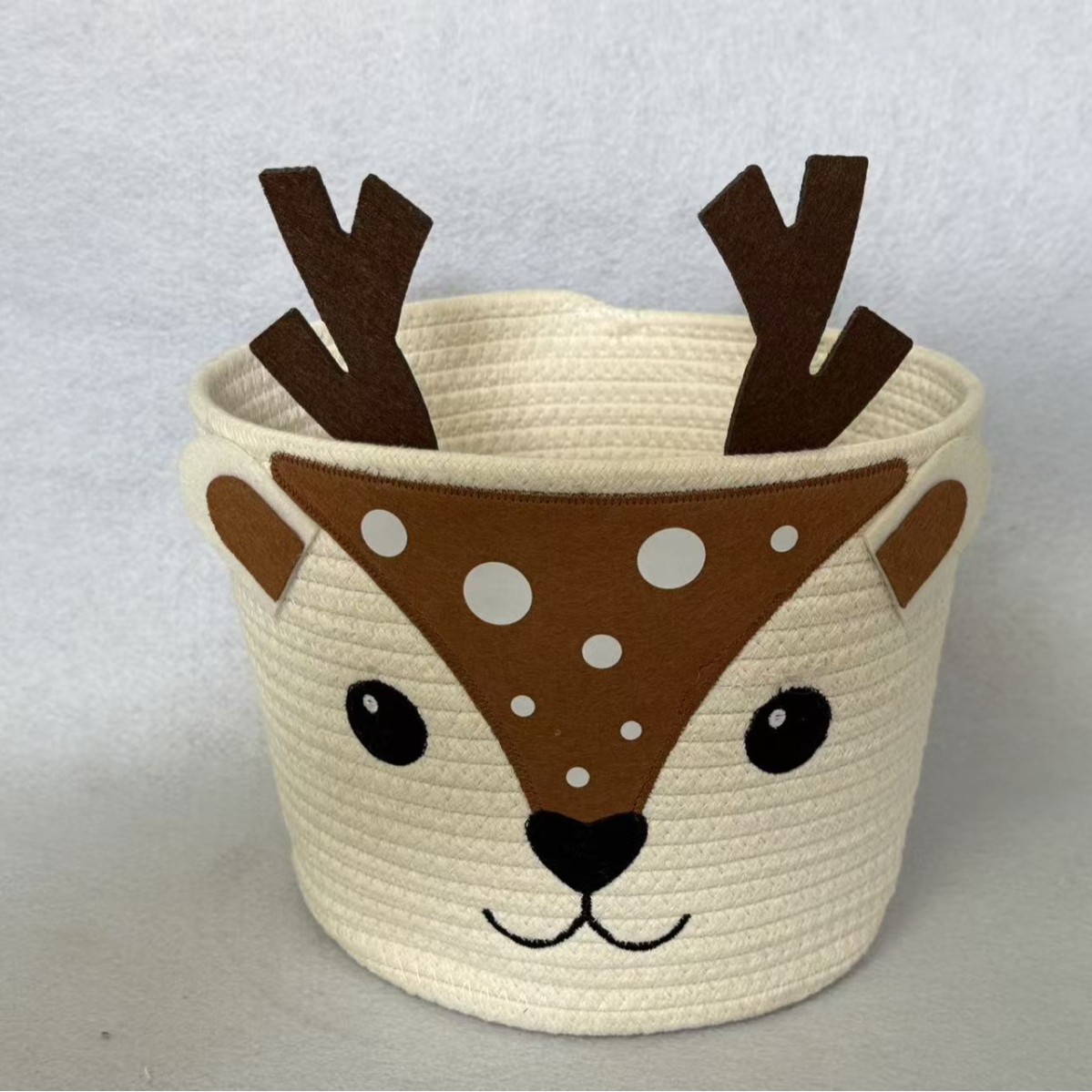 Корзина для грязного белья из хлопковой веревки, мультяшная, для хранения одежды и игрушек, домашняя корзина
