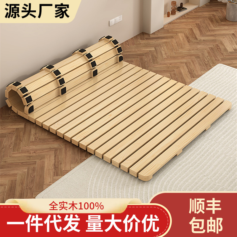 Кровать из массива дерева, утолщенная жесткая кровать, татами, влагостойкая, дышащая, складная рама для аренды