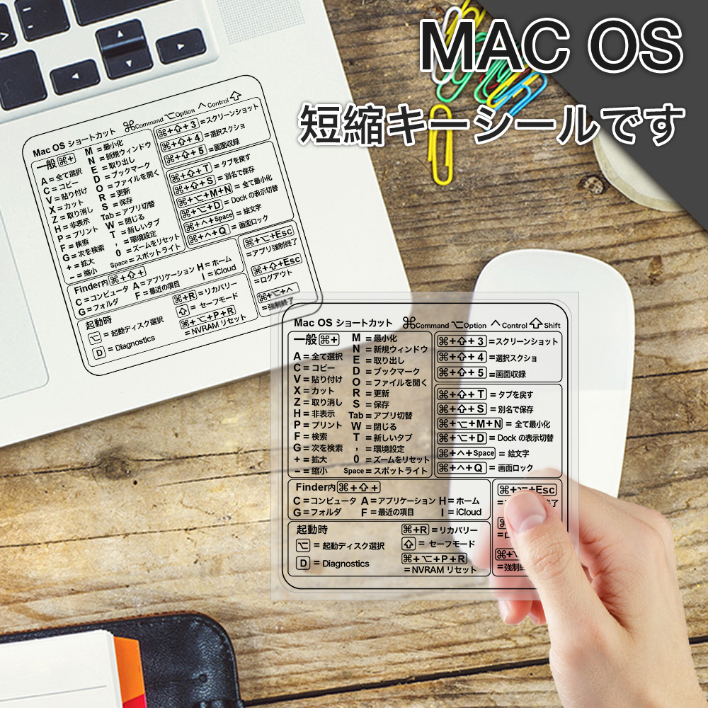 Популярная японская наклейка для ноутбука, прозрачная наклейка для Mac с горячими клавишами
