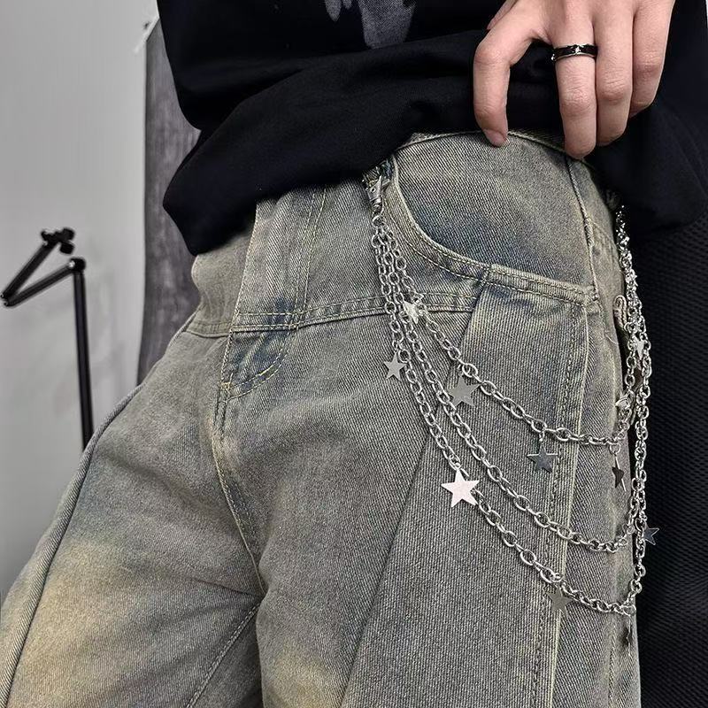 Cross-Border Jewelry, Popular Versatile Five-Pointed Star Multi-Layer Pendant Waist Chain, Street Popular Metal Chain, Personalized Trouser Chain