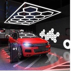 Car Wash Room Honeycomb Chandelier Car Beauty Shop ① Led High Brightness Waterproof Auto Repair Garage Work Station