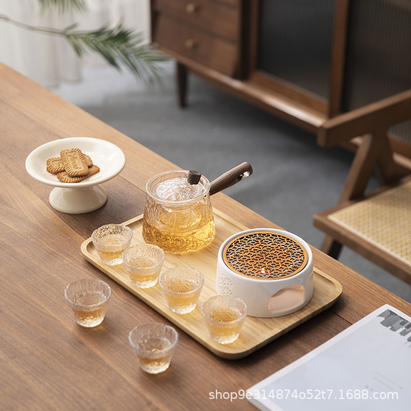 Candle Heating Warm Tea Stove Tea Stove Teapot Base Open Flame Glass Fruit Tea Flower Teapot Health Pot Set